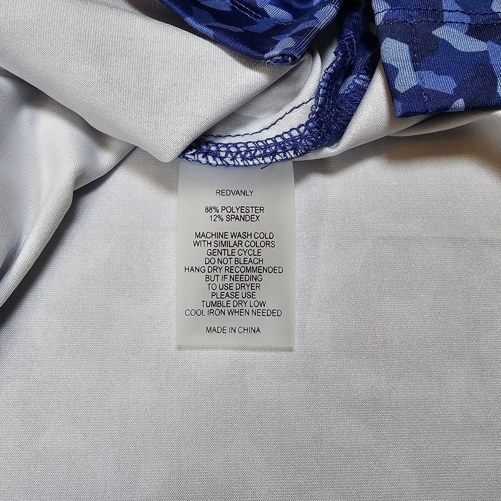 REDVANLY Norton Polo Shirt Mazarine Blue S Athletic Geometric Stretch Golf - Picture 5 of 12